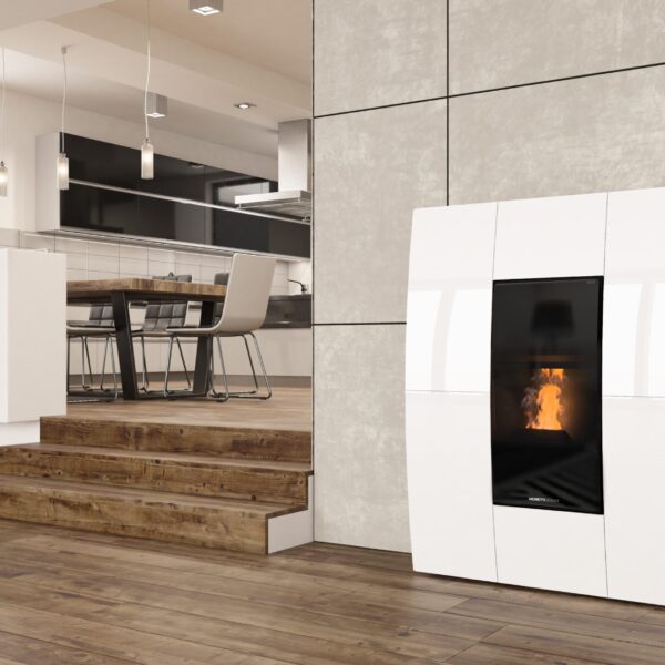 Compact Glass Hybride pelletkachel 10 / 8 kw